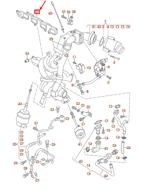 new volkswagen transporter t5 exhaust manifold gasket 03l253039f original