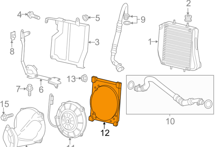 NEW MERCEDES BENZ C W204 AIR BAFFLE A2045051530 ORIGINAL