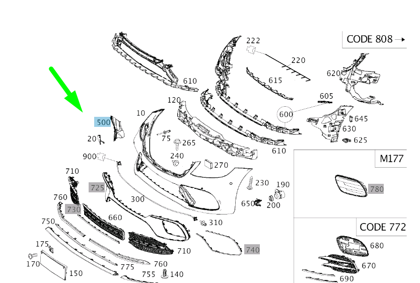 NEW MERCEDES-BENZ S W222 S560 FRONT RIGHT AIR DUCT SEGMENT A2228857400 ORIGINAL