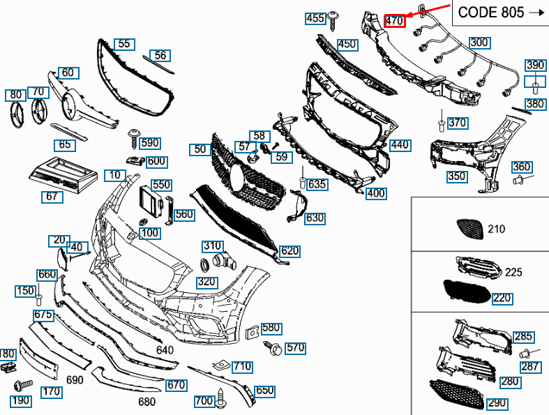 new mercedes-benz cls c218 amg front center impact absorber a2188800335 original