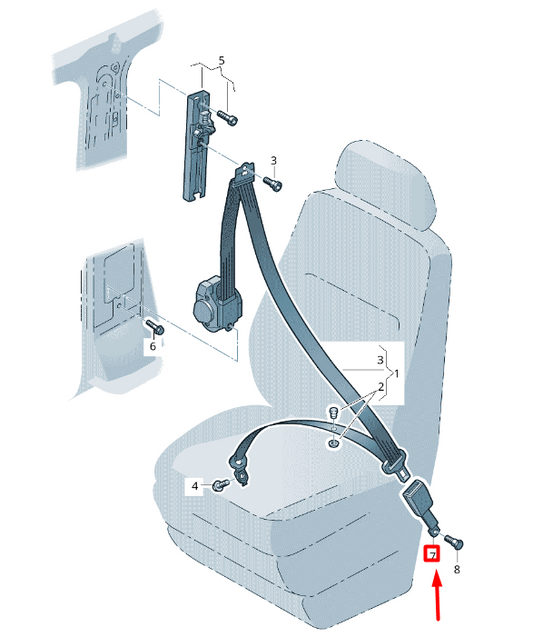 NEW VOLKSWAGEN CRAFTER 2F MK1 FRONT LEFT SEAT BUCKLE 2E0857877B ORIGINAL