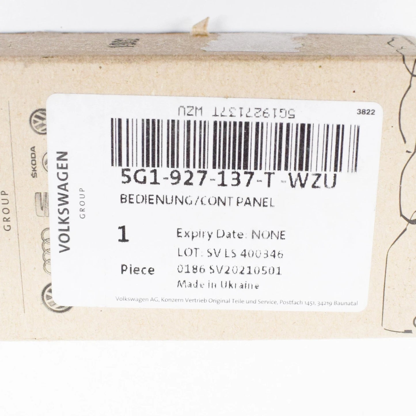 NEW VW GOLF MK7 ECO START-STOP SWITCH BUTTON 5G1927137TWZU