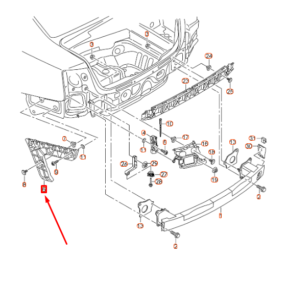 NEW AUDI A6 C7 REAR LEFT BUMPER GUIDE SECTION 4G5807453C ORIGINAL