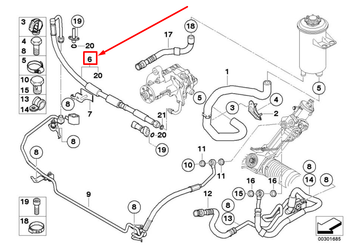 new bmw x5 e70 expansion hose section 32416787707 6787707 original