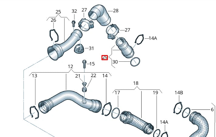 NEW VW TRANSPORTER V T5 TURBOCHARGER INTERCOOLER DAMPER 070129955D