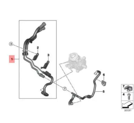 NEW BMW 2 GRAN TOURER F46 ENGINE COMPARTMENT FUEL LINE 13538514114 ORIGINAL