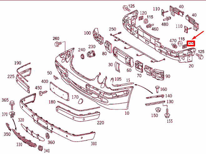NEW MERCEDES-BENZ E W210 FRONT BUMPER ATTACHMENT PLATE A210885181164 ORIGINAL
