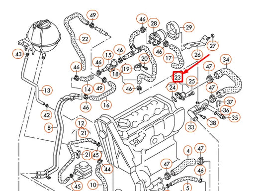 NEW VW CRAFTER 2E COOLANT CONNECTION PIECE 076121132B ORIGINAL
