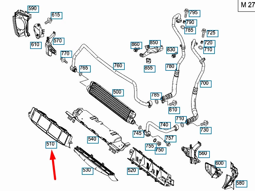 NEW MERCEDES-BENZ CLS C218 AIR DUCT A2185051930 ORIGINAL
