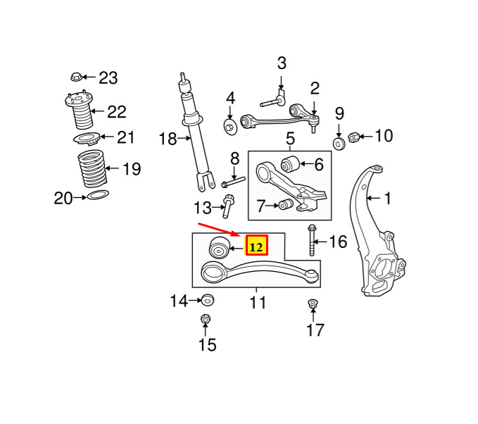 new jaguar xf x250 front lower control arm bush c2z5119 original