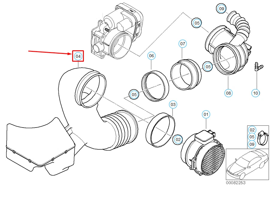 NEW BMW X5 E53 RUBBER BOOT WITH RESONATOR 13717503145 7503145 ORIGINAL