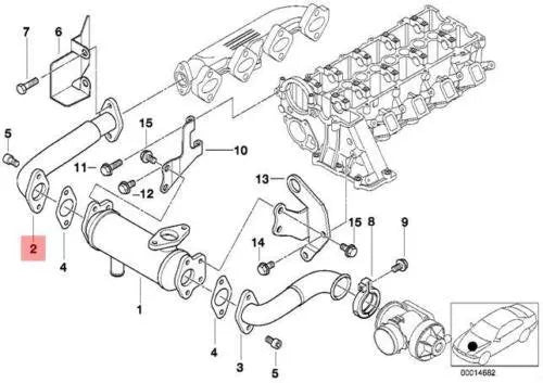 NEW BMW E39 E46 SEDAN EMISSION REDUCTION COOLING PIPE 2247881 11712247881