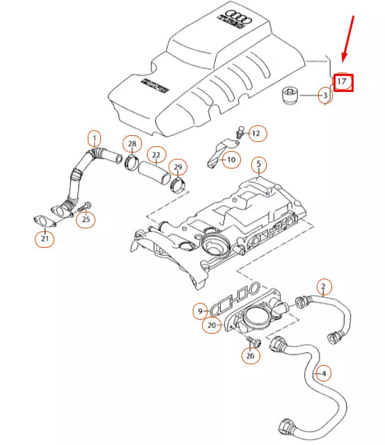 NEW AUDI A6 C6 ENGINE INTAKE MANIFOLD COVER 06D103925E ORIGINAL