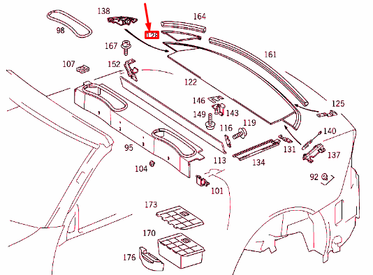 NEW MERCEDES-BENZ SLK R170 LUGGAGE COMPARTMENT LEFT COVER A1706900930 ORIGINAL