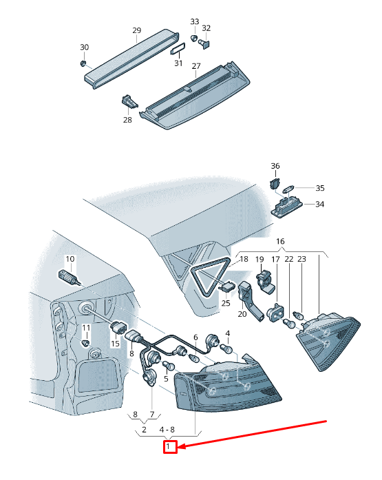 new audi a5 sportback 8t rear right taillight 8t8945096e original
