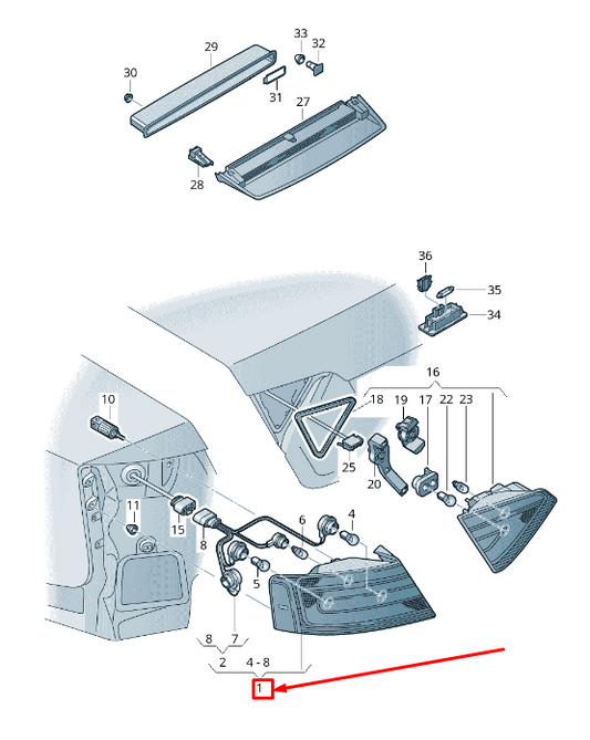 new audi a5 sportback 8t rear right taillight 8t8945096e original
