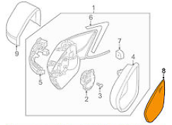 NEW VOLKSWAGEN JETTA MK6 LEFT WING MIRROR HEATED GLASS 5C6857521J ORIGINAL