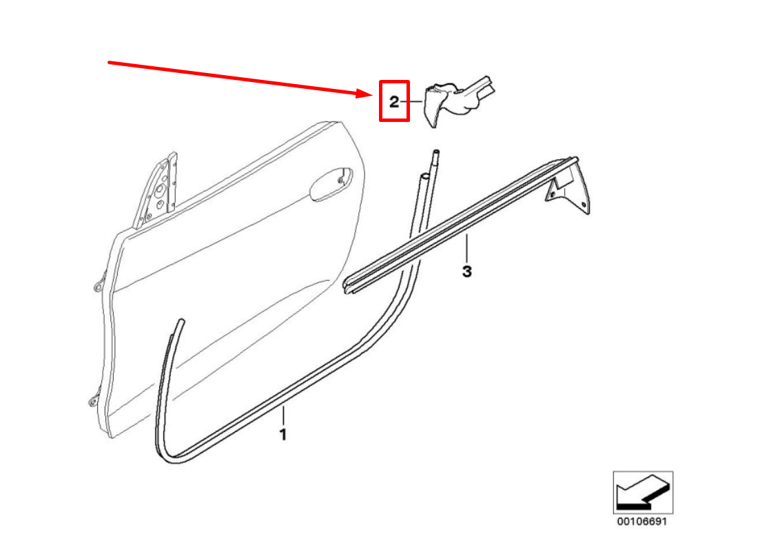 new bmw z4 roadster e85 front left b-column covering 51717018355 7018355
