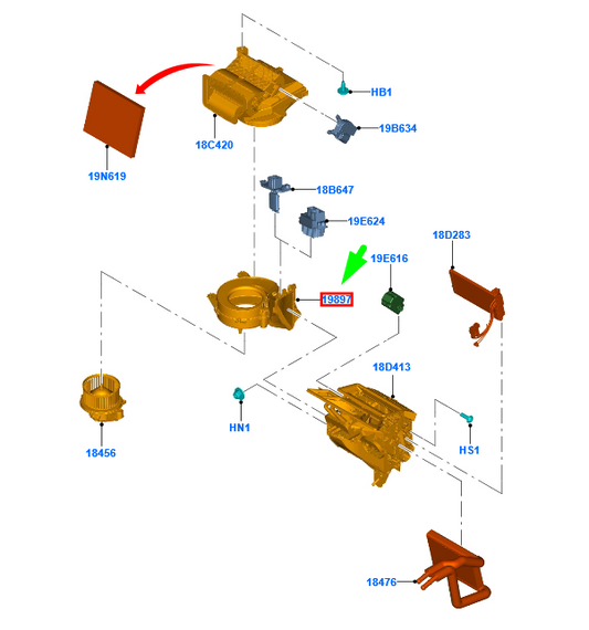 new ford transit custom mk1 air plenum chamber assy rhd 2008786 original