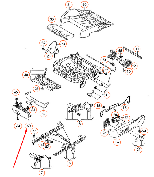 new audi a4 b8 front seat storage drawer 8k0882601c4pk original