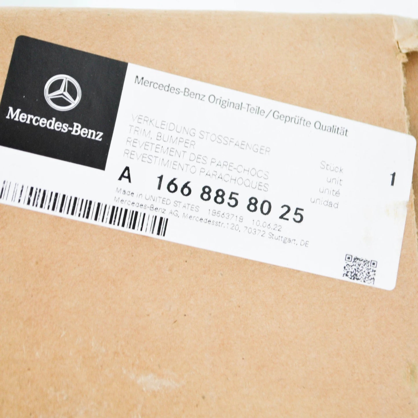 NEW MERCEDES-BENZ M W166 FRONT BUMPER LOWER TRIM PANEL A1668858025 ORIGINAL