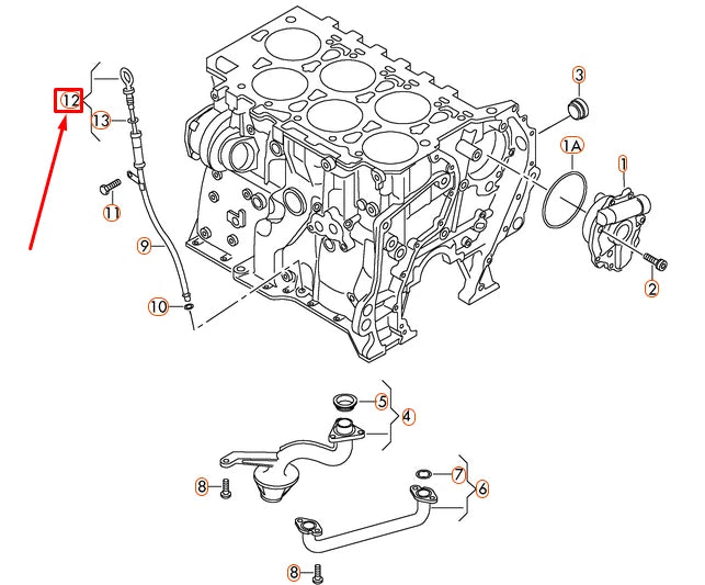 NEW AUDI Q7 4L OIL DIPSTICK 03H115607B ORIGINAL