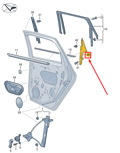 NEW VW POLO AW MK6 REAR LEFT DOOR TRIM 2G6839909D041 ORIGINAL