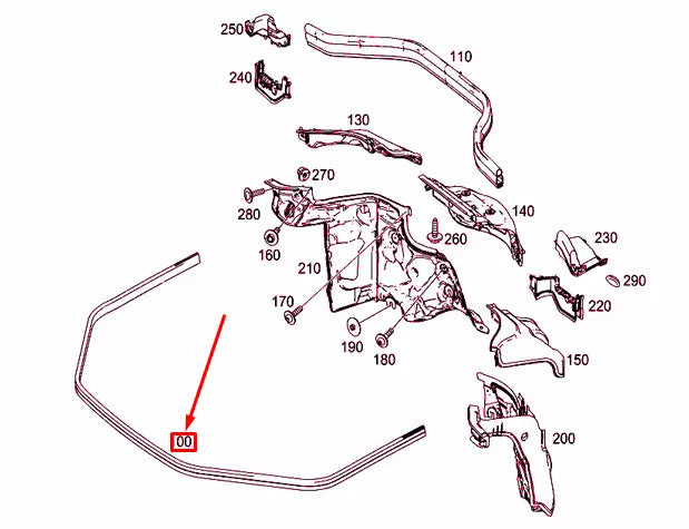 NEW MERCEDES-BENZ GLE W166 FRONT ENGINE HOOD SEAL A1668870198 ORIGINAL