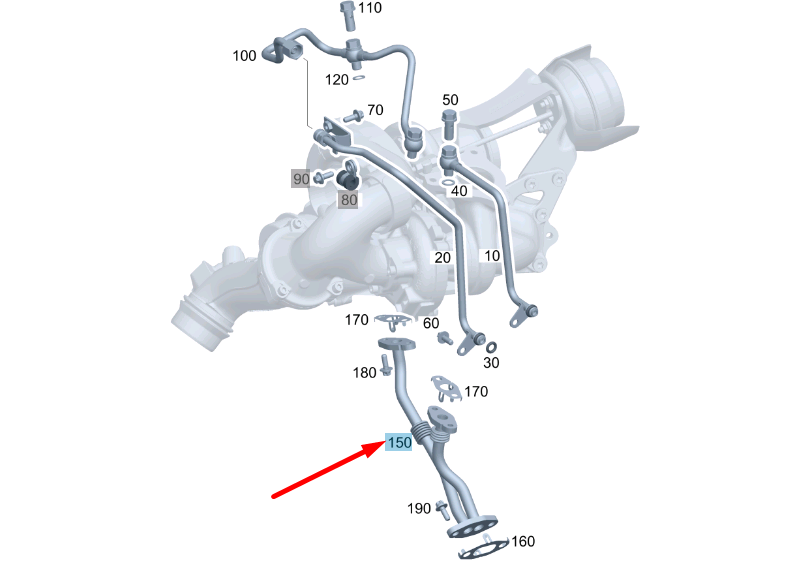 NEW MERCEDES-BENZ C W204 OIL LINE A6511800022 ORIGINAL