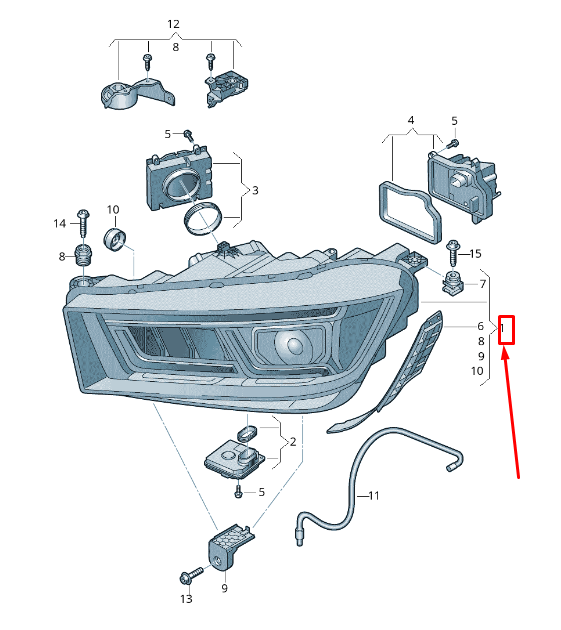 new audi q5 fy front left headlight rhd 80a941783g original
