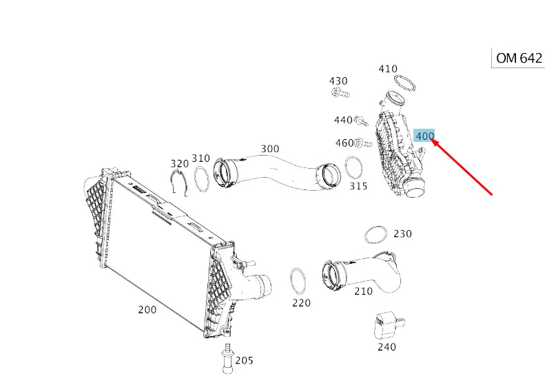 NEW MERCEDES-BENZ GLE C292 CHARGE AIR COOLING NOISE DAMPER A6421400100