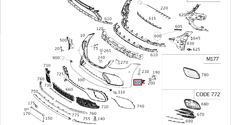 NEW MERCEDES-BENZ S W222 FRONT BUMPER PARKTRONIC HOLDER A2228852402 ORIGINAL