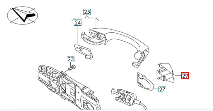NEW AUDI Q3 F3 FRONT RIGHT HANDLE HOUSING TRIM LHD 5G0839168DGRU ORIGINAL