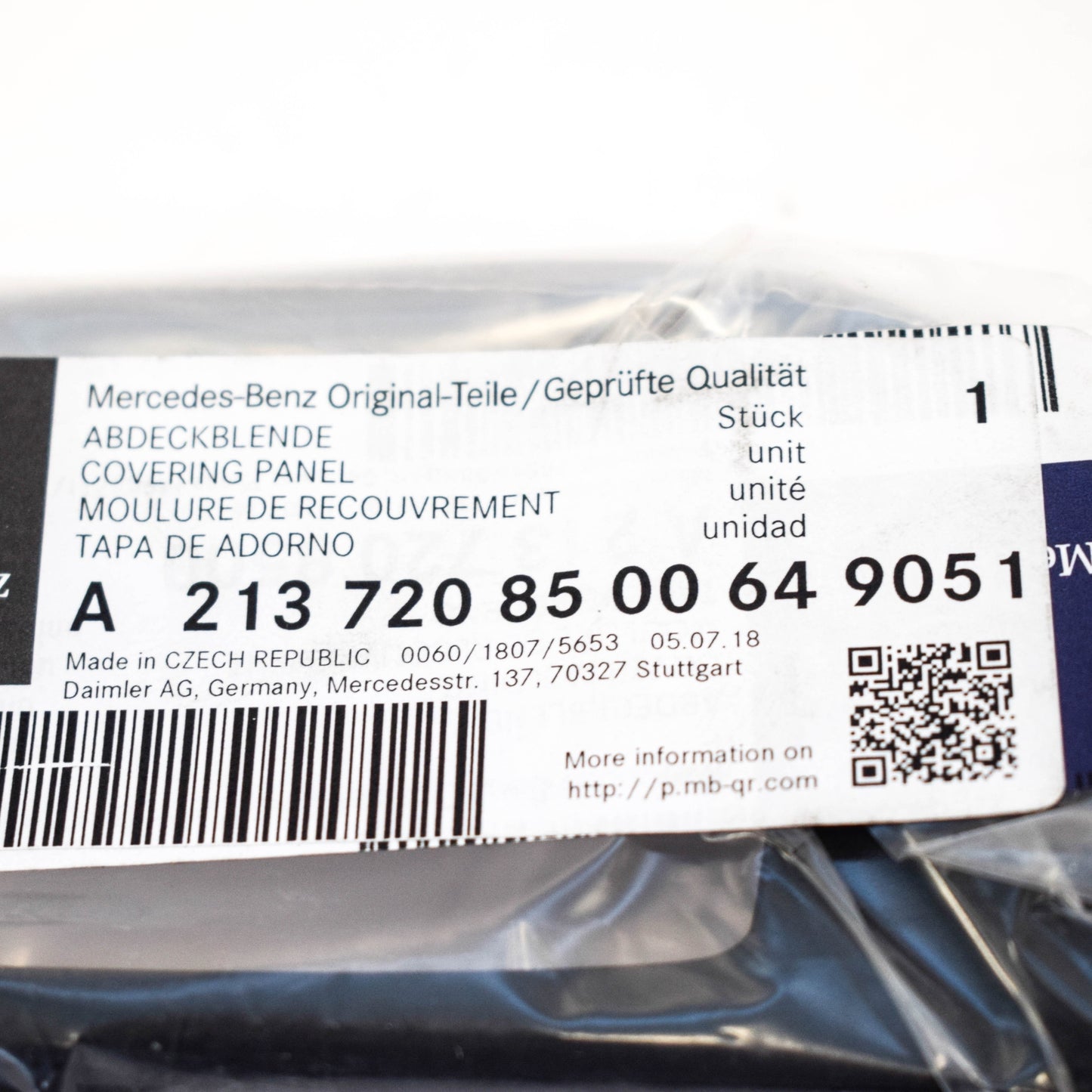 NEW MERCEDES BENZ E W212 INTERIOR COVERING PANEL A213720850064 9051 ORIGINAL