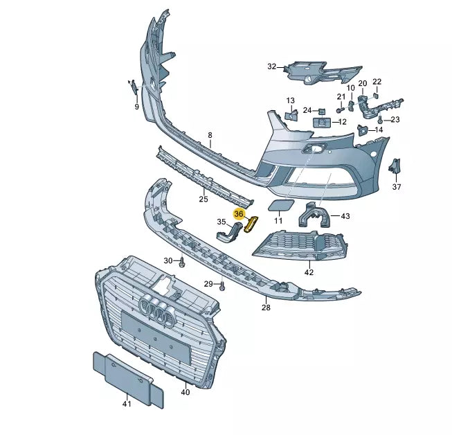 NEW AUDI A3 8V FRONT BUMPER RIGHT COVER 8V3807008