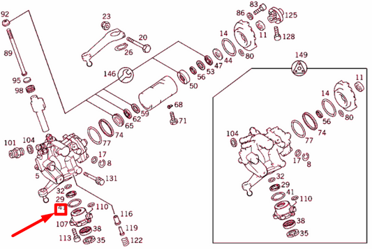new mercedes-benz slk r170 steering gear seal ring a0089976048 original