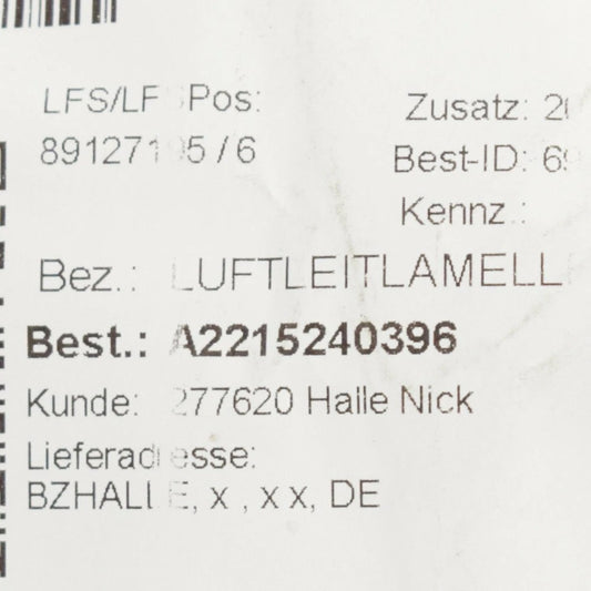 NEW MERCEDES-BENZ S W221 FRONT LEFT AIR FLOW SERRATION A2215240396 ORIGINAL