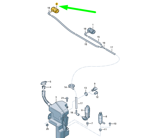 new audi q3 8u windscreen right heated spray nozzle 8u0955988a original