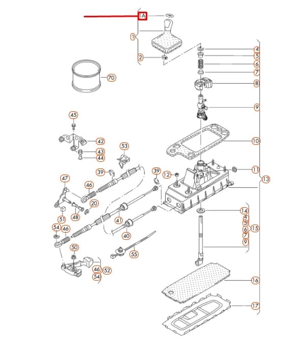 NEW VOLKSWAGEN CADDY 2K GEAR SHIFT LEVER BADGE 5K0711144B ORIGINAL