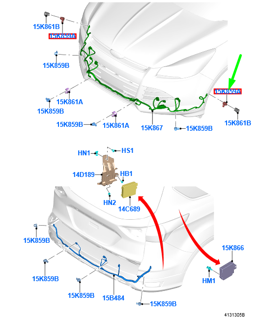 new ford kuga mk2 c520 front outer parking sensor 1694072 original