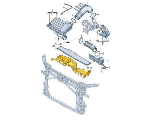 NEW VOLKSWAGEN TIGUAN AD AIR INTAKE TUBE HOSE 5QM129217