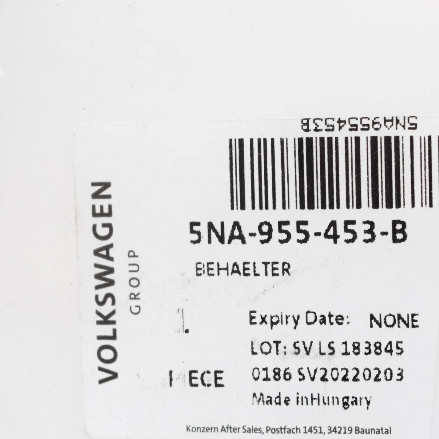 NEW VW TIGUAN AD WINDSCREEN WASHER FLUID TANK 5NA955453B