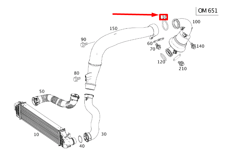 NEW MERCEDES-BENZ CLA C117 CHARGE AIR HOSE O-RING A0249970945 ORIGINAL