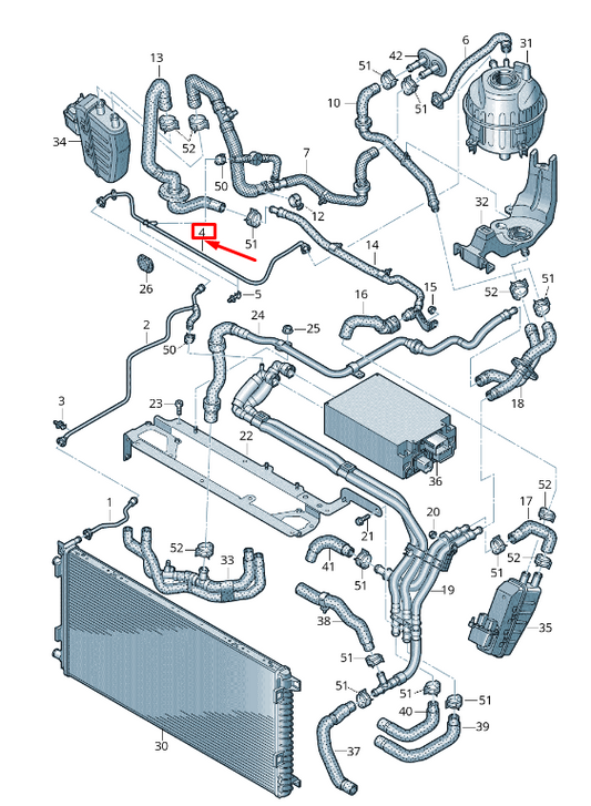 new audi e-tron gen engine coolant pipe 4kr121081e original