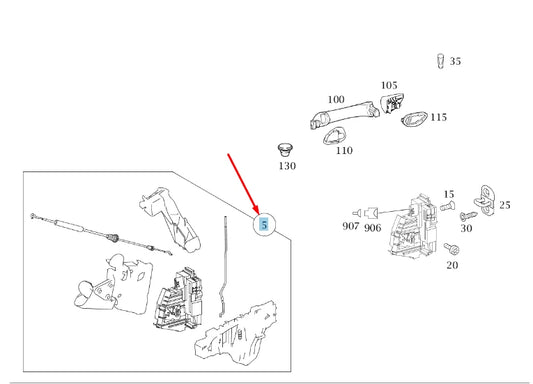 NEW MERCEDES-BENZ B W245 REAR RIGHT DOOR LOCK A1697303235 ORIGINAL