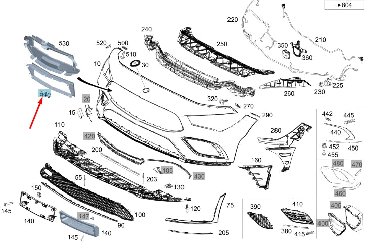 NEW MERCEDES-BENZ CLA C118 FRONT LOWER AIR DUCT SEGMENT A1188853801 ORIGINAL