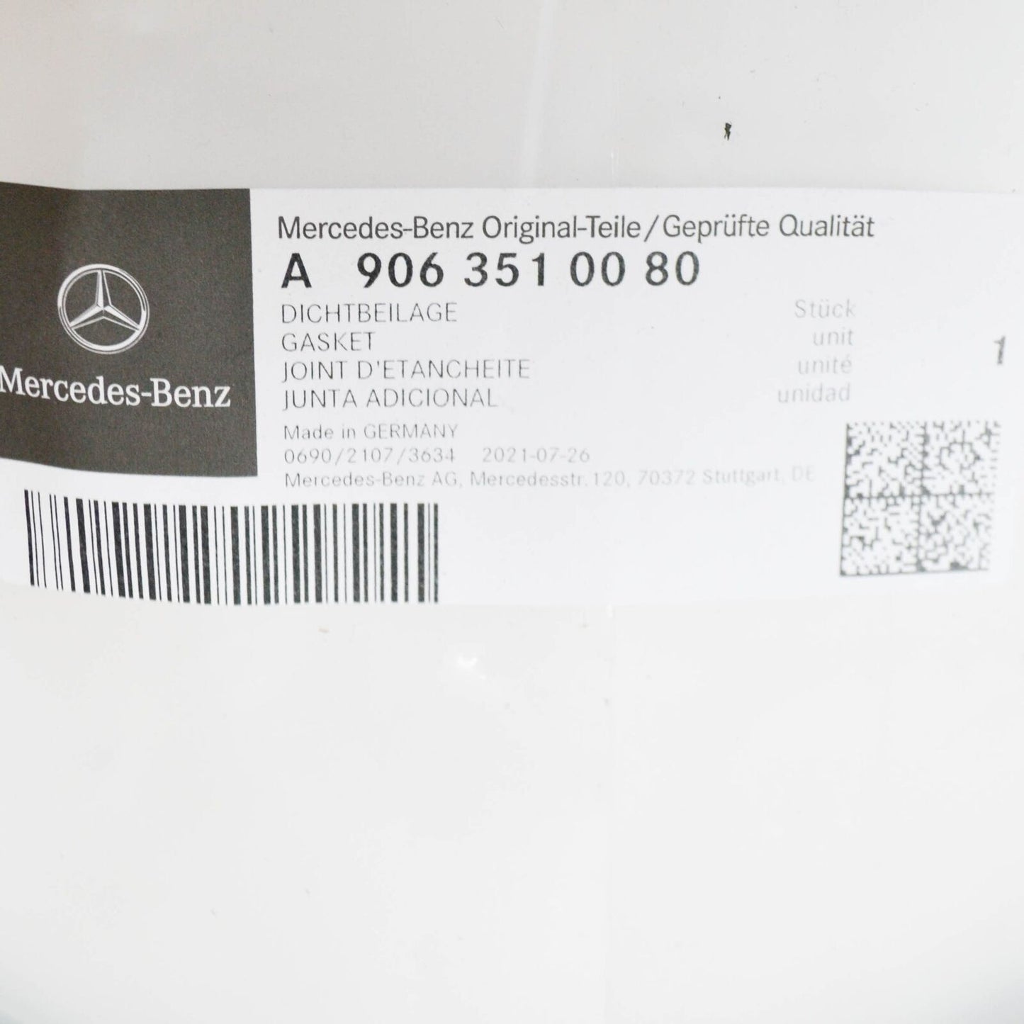 NEW MERCEDES BENZ SPRINTER 906 REAR AXLE SEALING SHIM A9063510080 ORIGINAL