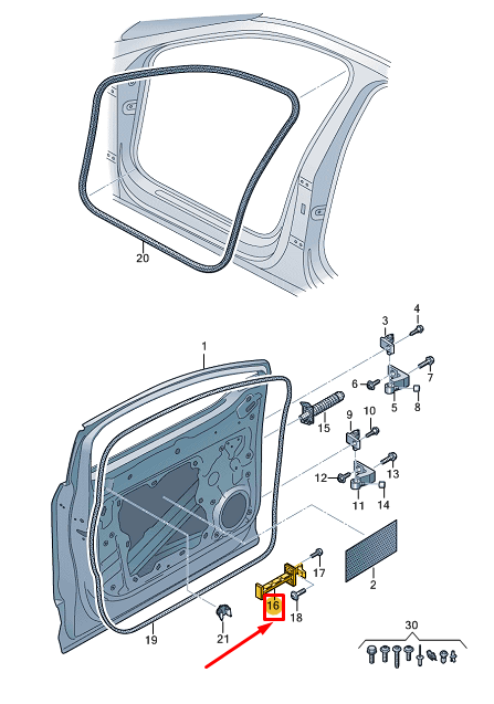 new audi q4 e-tron front door check 11a837249a original