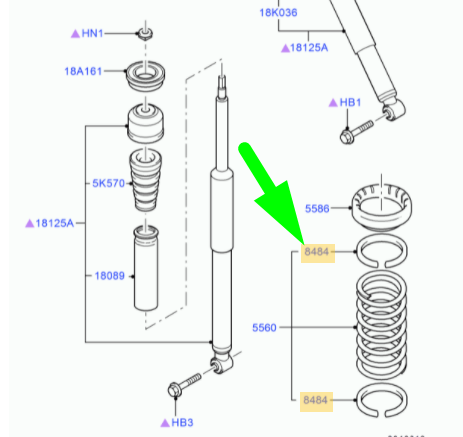 new ford ka mk1 rear suspension spring rubber sleeve 1087325 original