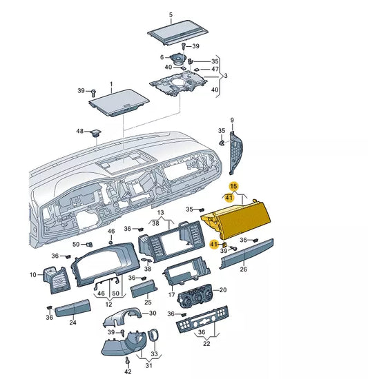 NEW VW TRANSPORTER T6 BLACK GLOVE BOX 7E5857095M041 LHD ORIGINAL